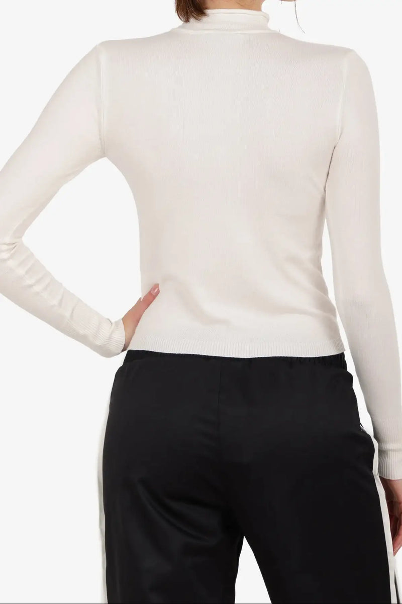 Tencel Solid Mock Neck Top – Off White