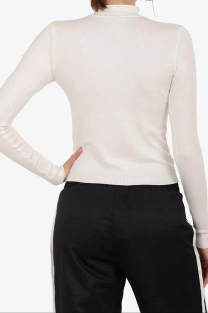 Tencel Solid Mock Neck Top – Off White