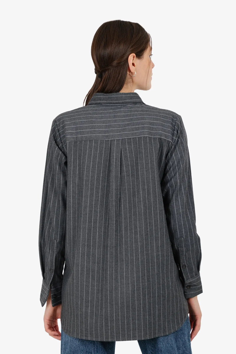Poplin Striped Shirt – Grey