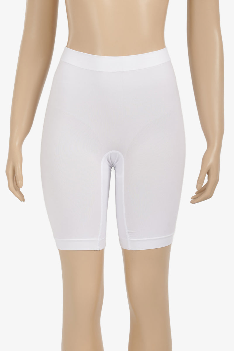 Microfiber Seamless High-Waist Thigh Slimmers – White