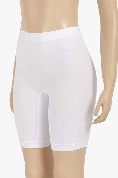 Microfiber Seamless High-Waist Thigh Slimmers – White