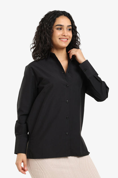 Poplin Solid Shirt - Black