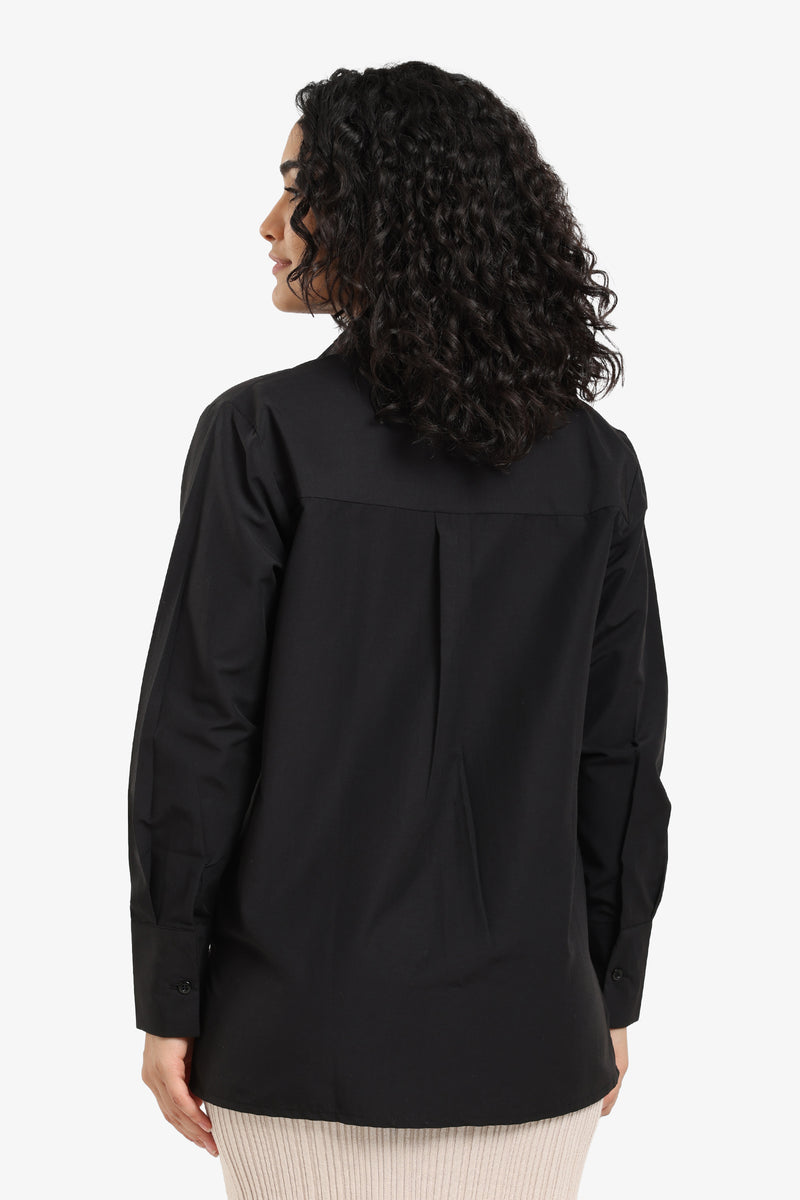 Poplin Solid Shirt - Black