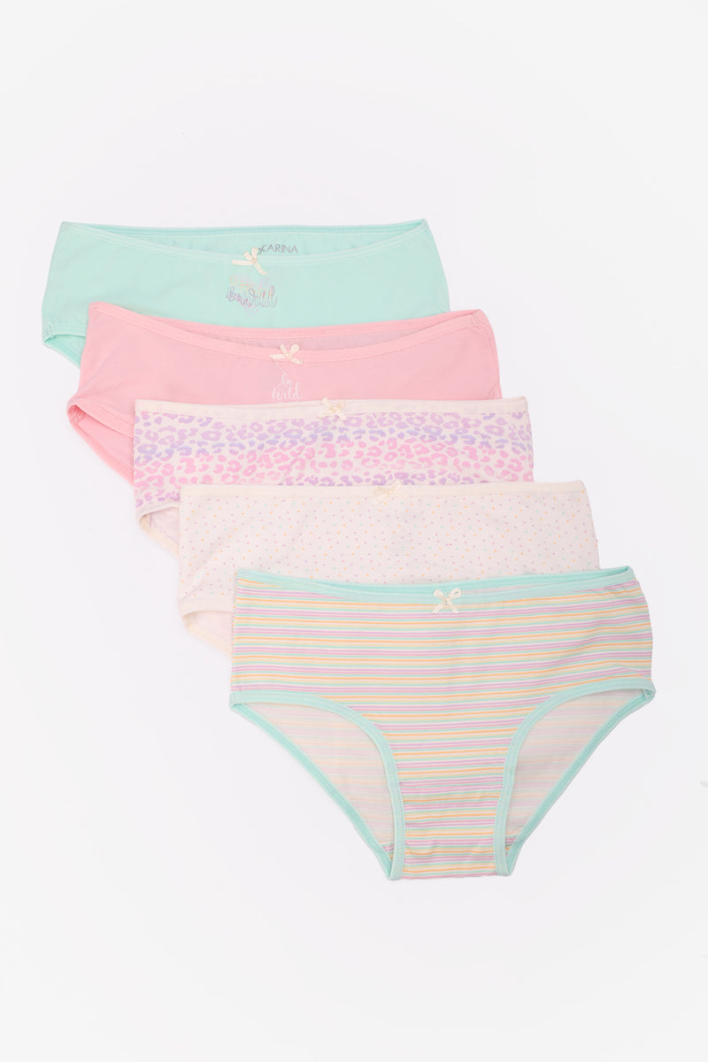 Cotton Mixed-Pattern Brief Panties – Multicolor