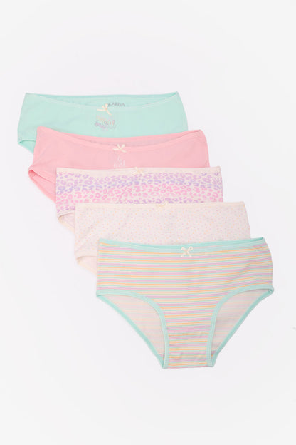 Cotton Mixed-Pattern Brief Panties – Multicolor
