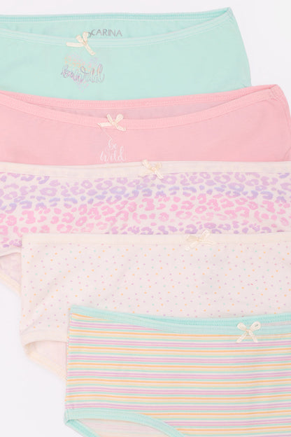 Cotton Mixed-Pattern Brief Panties – Multicolor