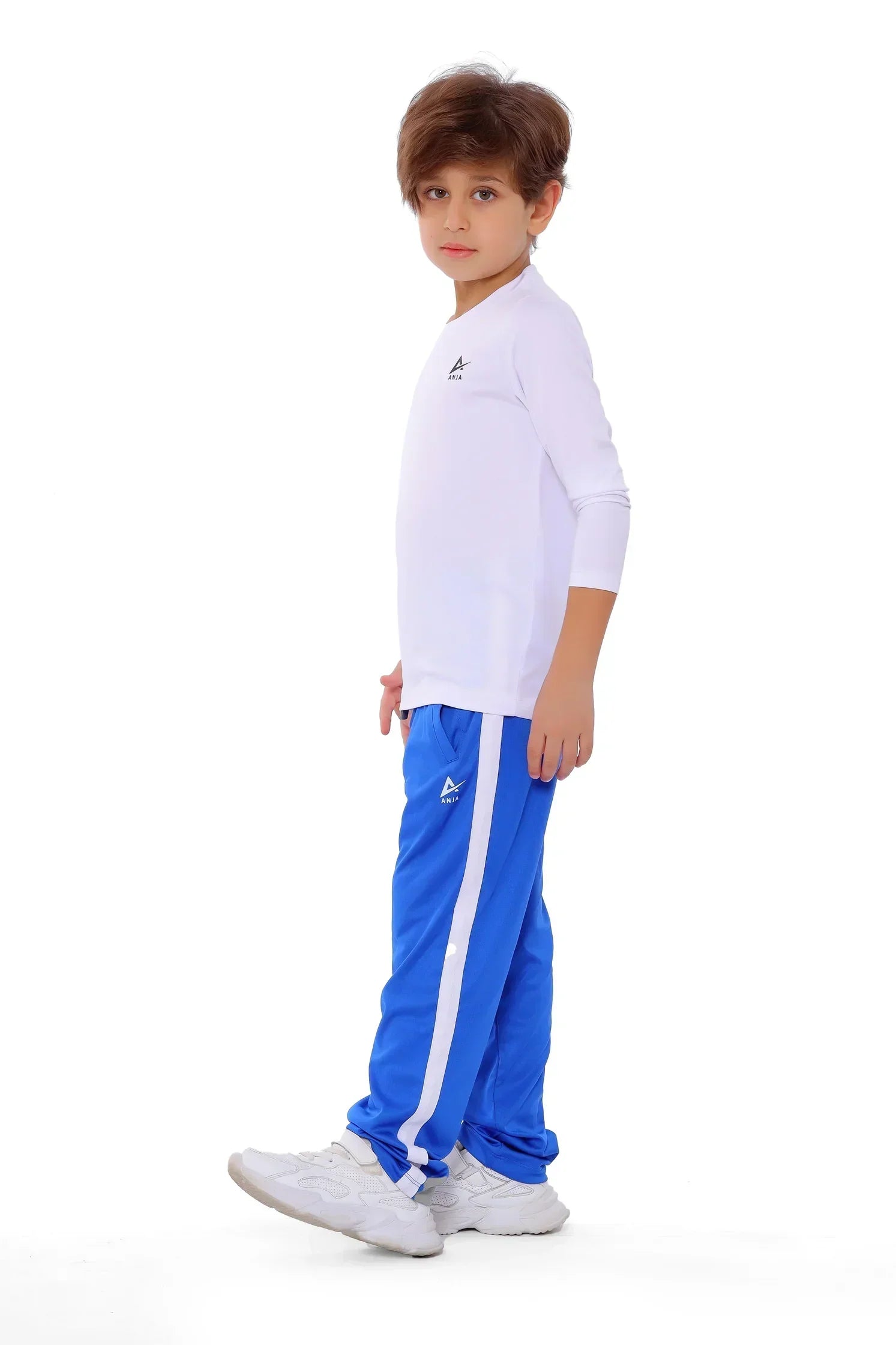 Side Stripe Track Pants - Blue