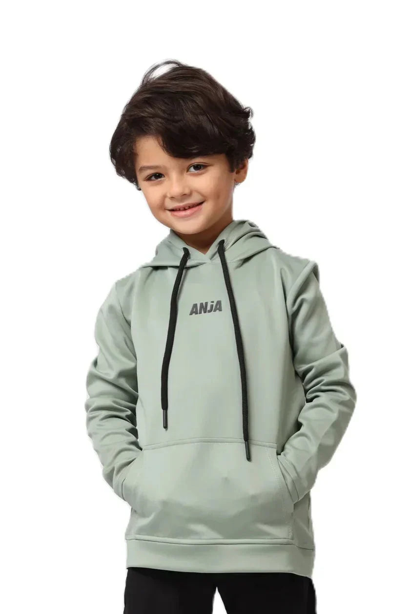 Contrast Kangaroo Hoodie - Mint Green