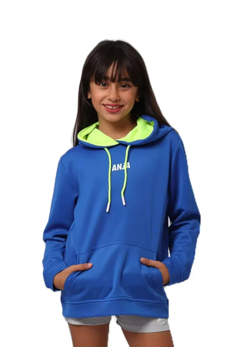 Contrast Kangaroo Hoodie - Blue