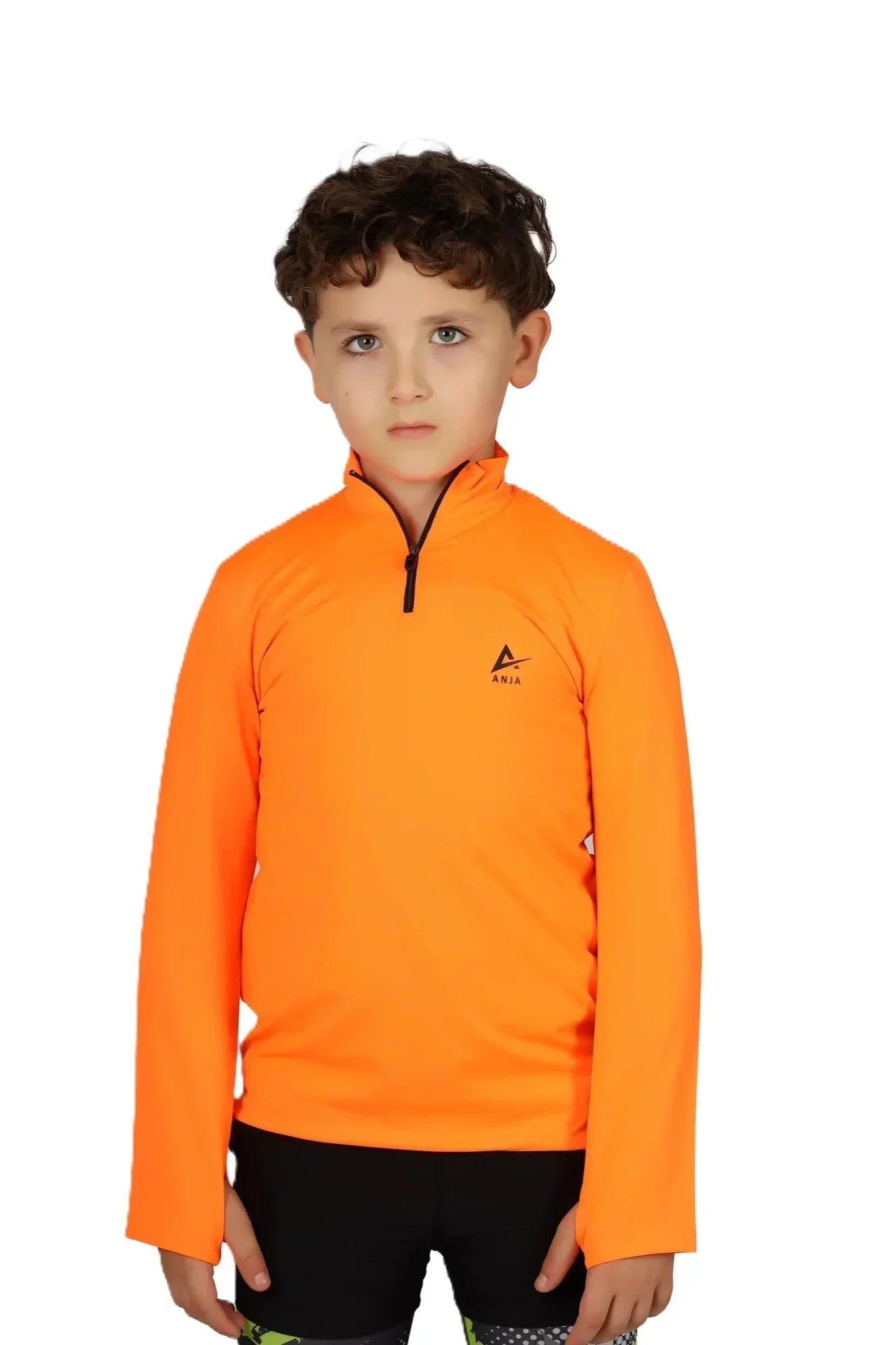 Minimal Quarter Zip Performance Top - Orange