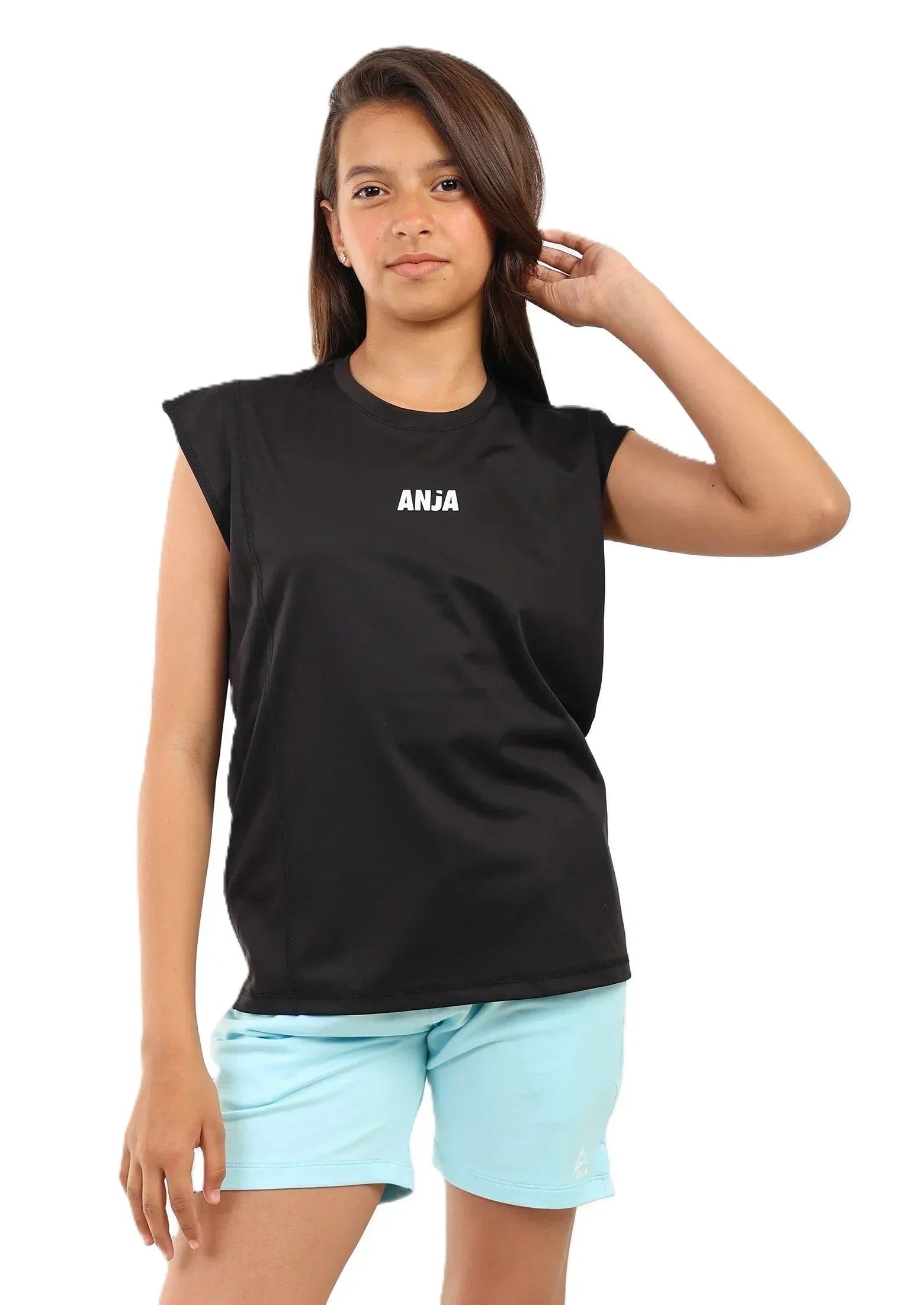 Minimal Performance Cap Sleeve Athletic Top - Black