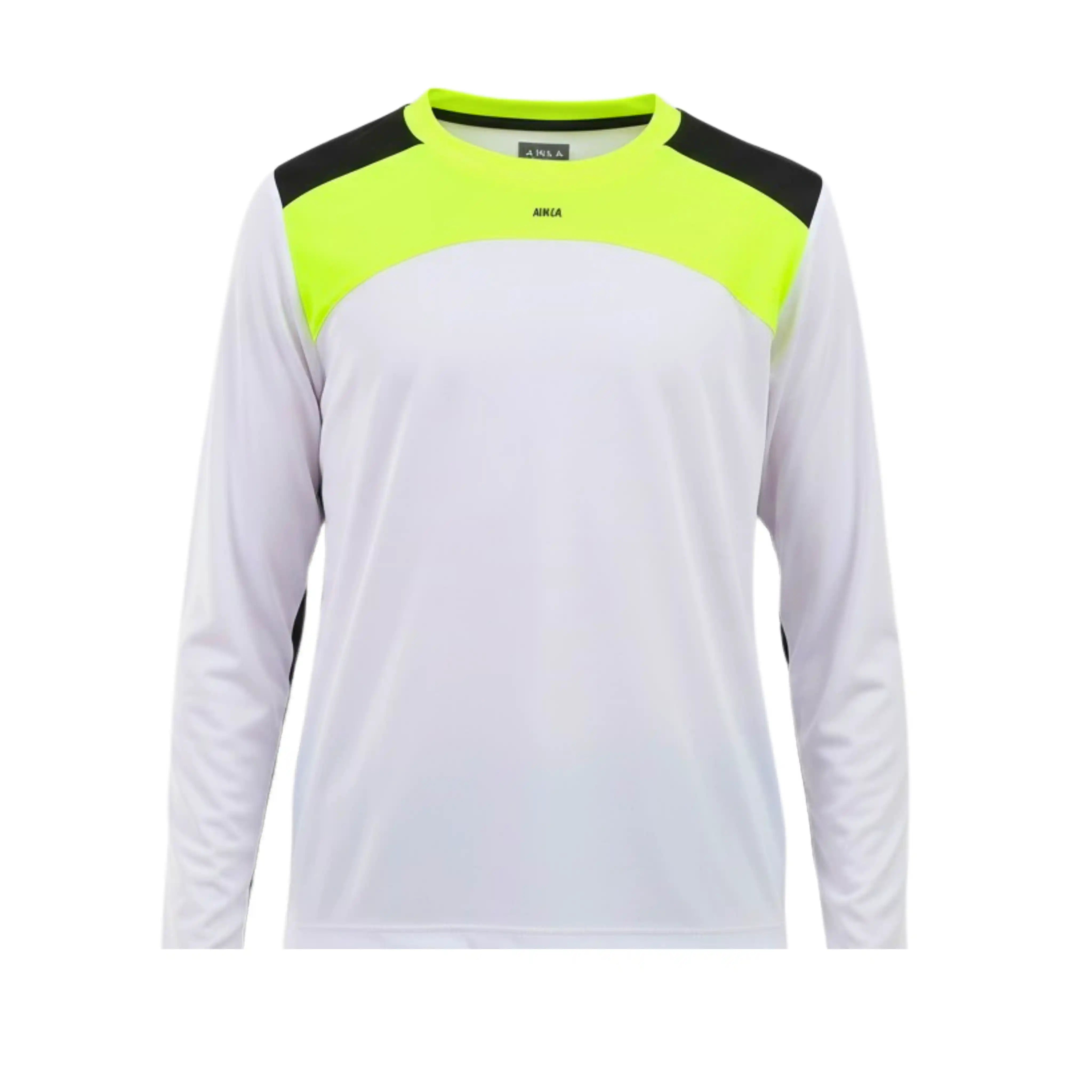 Color Block Performance Long Sleeve T-Shirt - White & Yellow