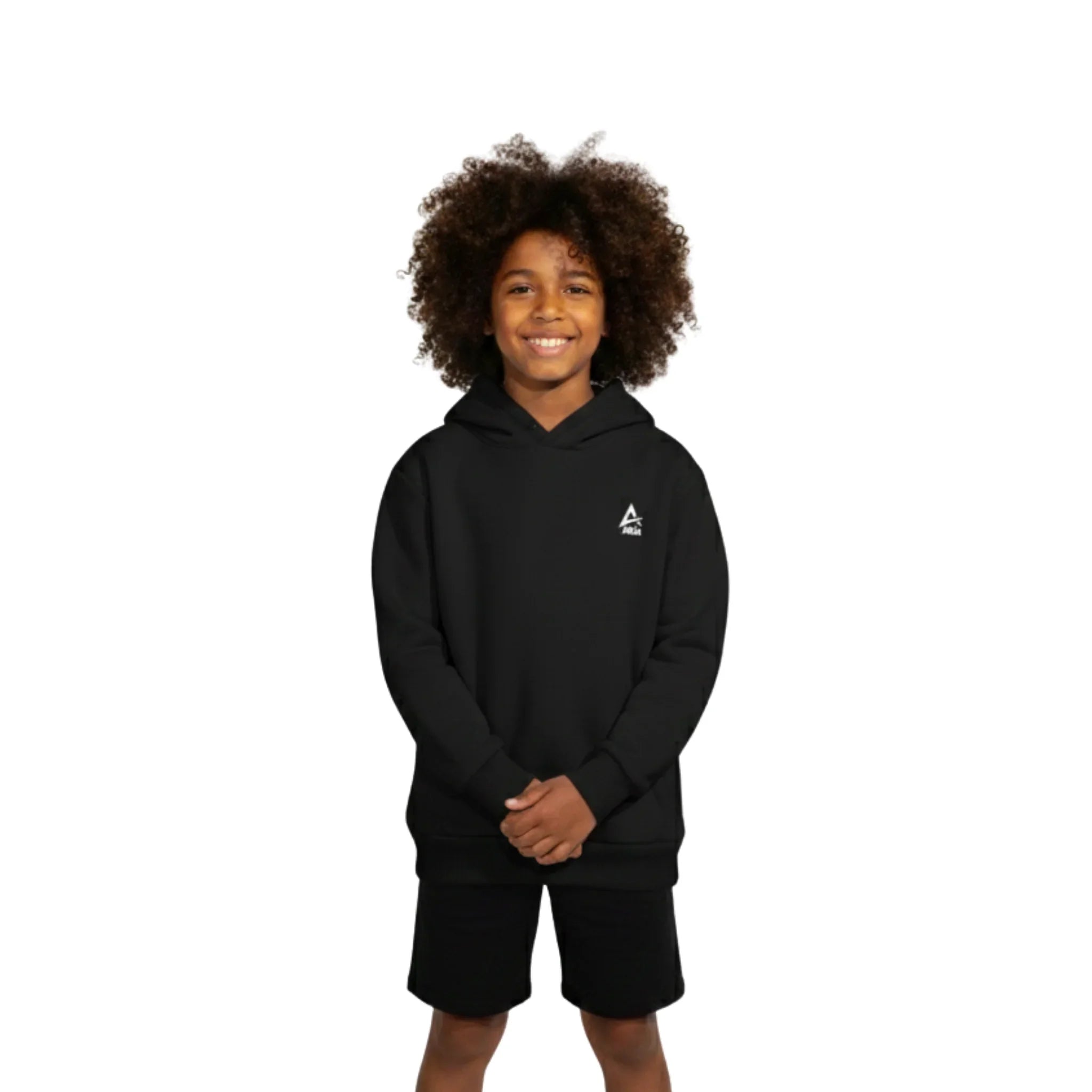 Plain Kangaroo Hoodie Pockets  - Black