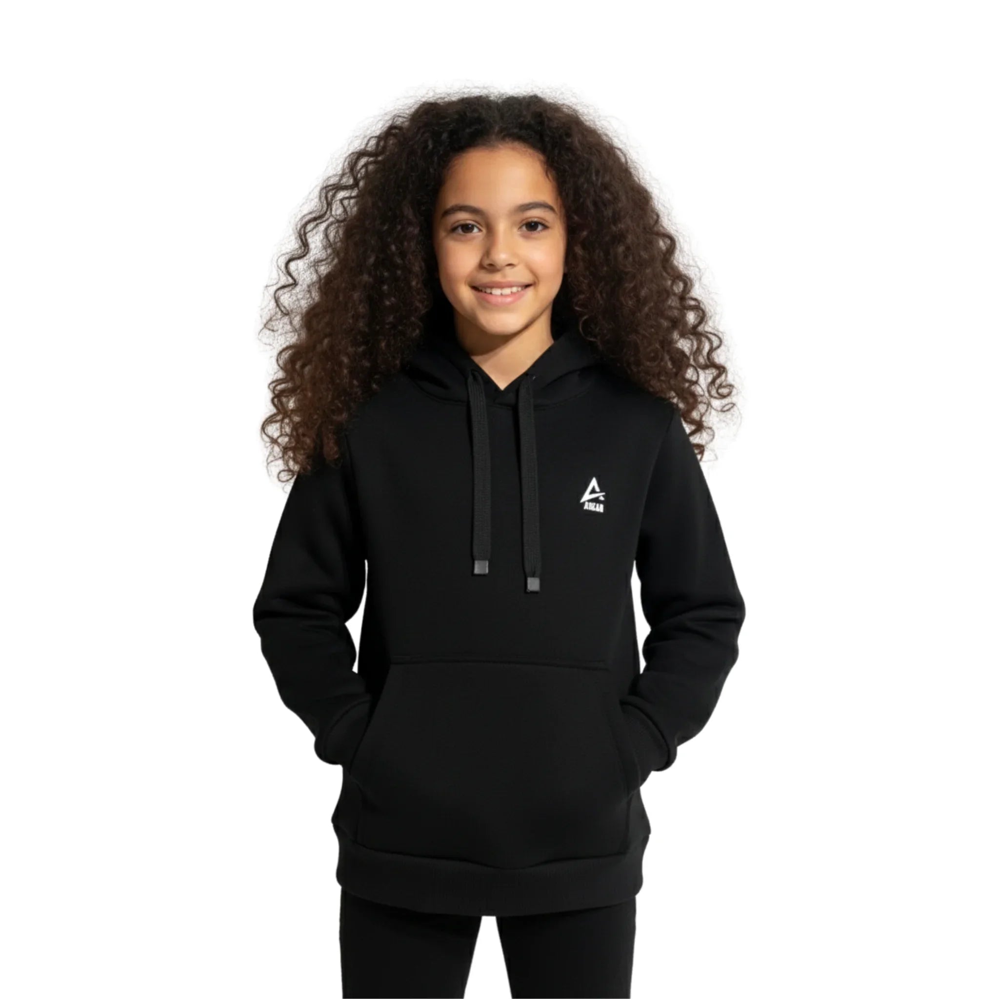 Plain Kangaroo Hoodie Pockets - Black