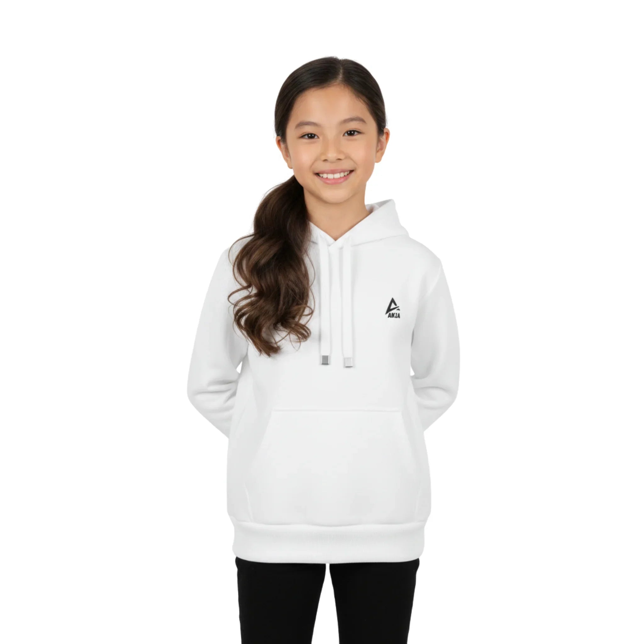 Plain Kangaroo Hoodie Pockets - White