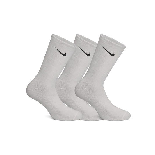 Cotton Basic Crew Socks Pack Of 3 - Grey