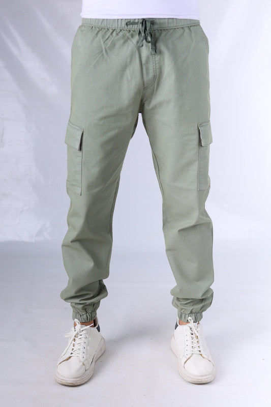 Gabardin Cargo Pants - Light Olive