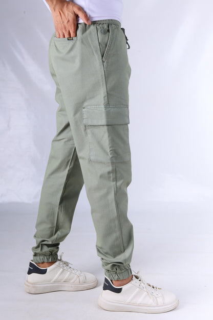 Gabardin Cargo Pants - Light Olive