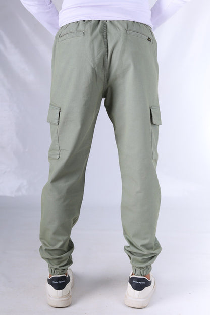 Gabardin Cargo Pants - Light Olive