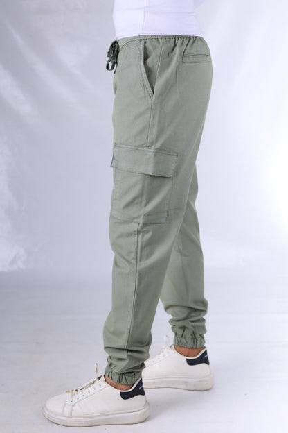 Gabardin Cargo Pants - Light Olive