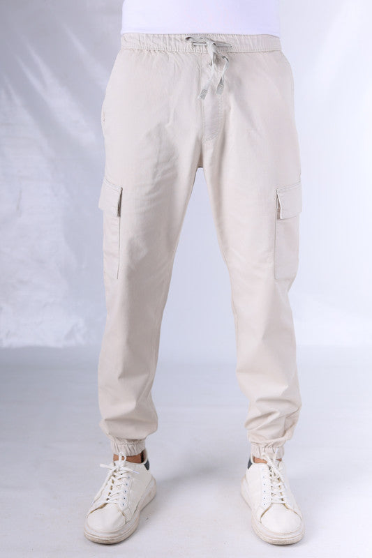 Gabardin Cargo Pants - Beige