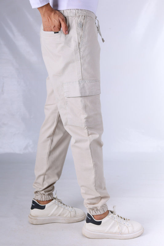 Gabardin Cargo Pants - Beige