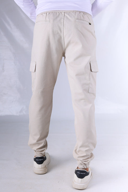 Gabardin Cargo Pants - Beige