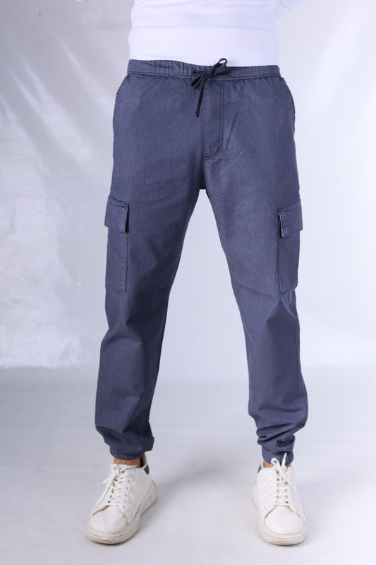 Gabardin Cargo Pants - Blue