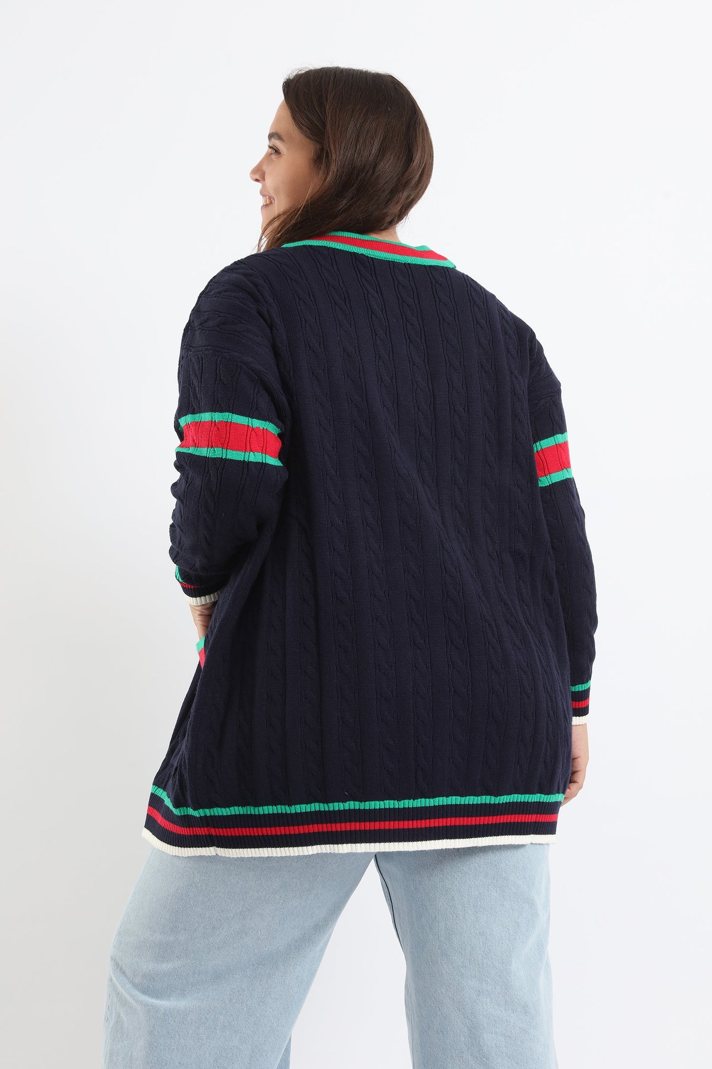 Cable Knit Open Cardigan