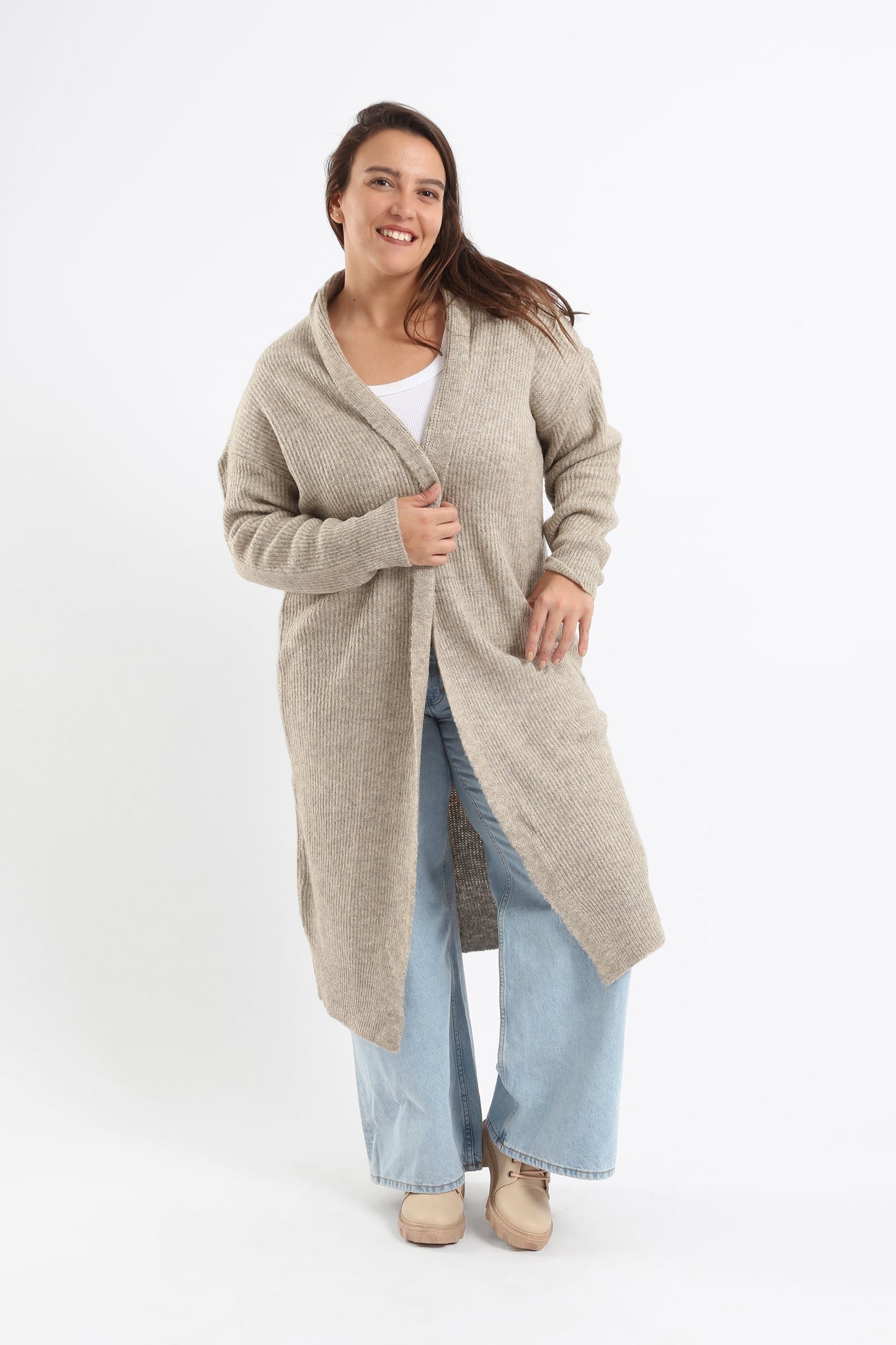 Double Collar Long Cardigan