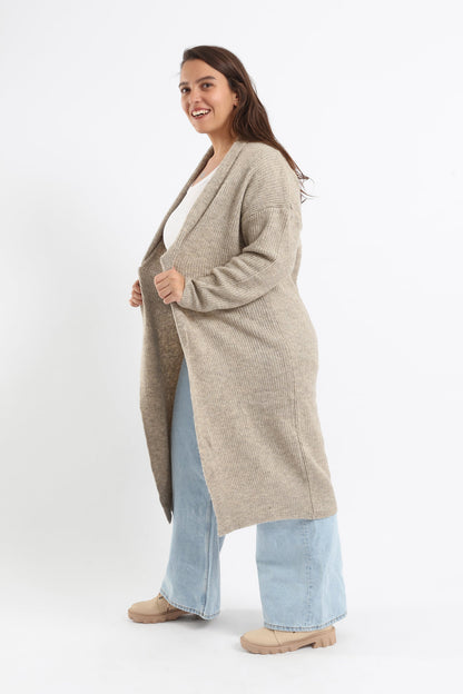 Double Collar Long Cardigan