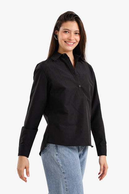 Cotton Solid Shirt – Black