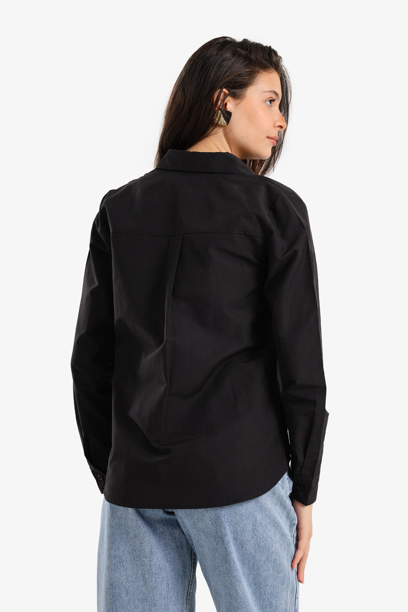 Cotton Solid Shirt – Black