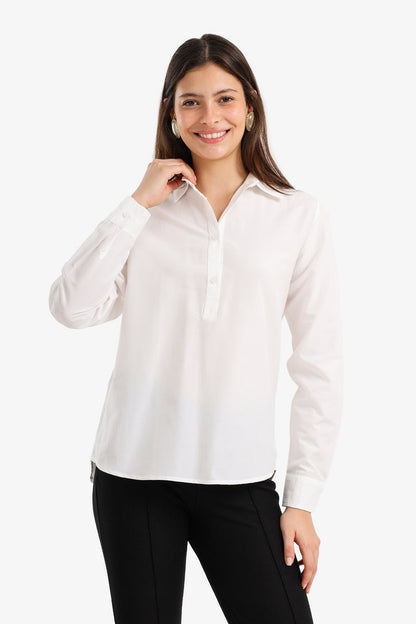 Cotton Solid Shirt – Off White