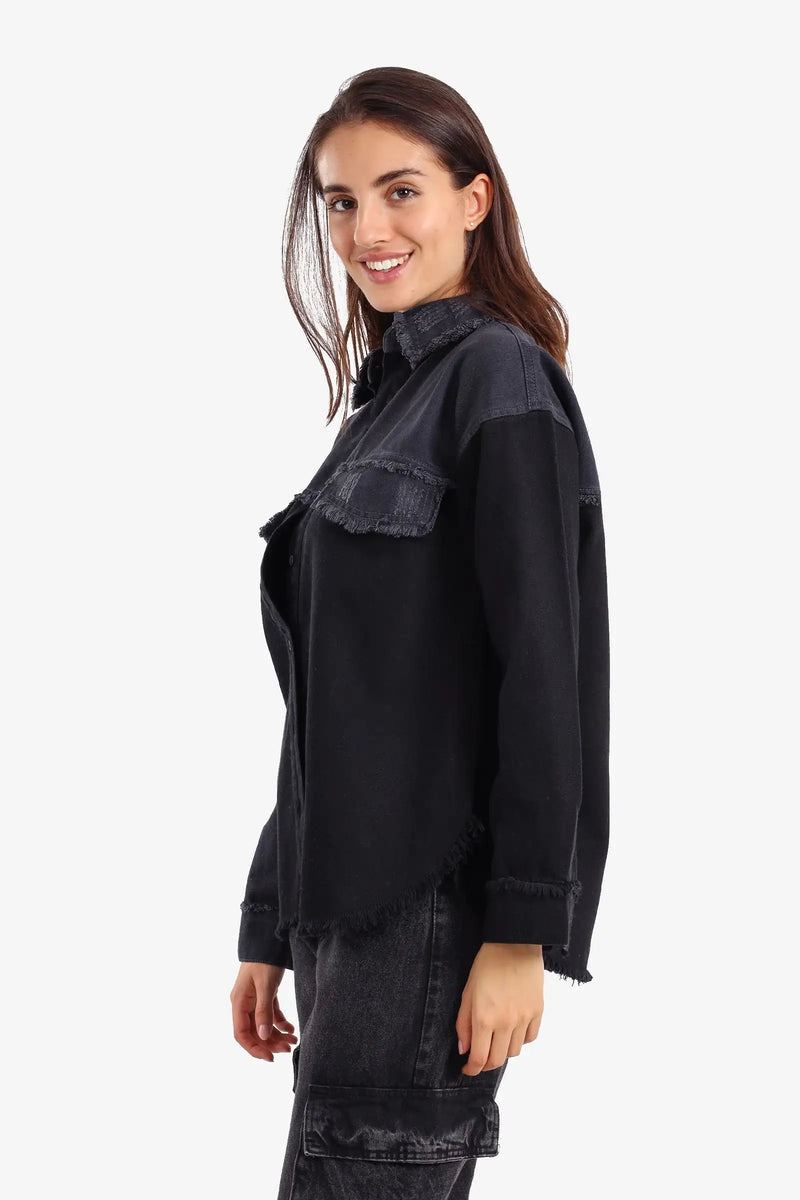 Denim Two-Tone Shirt – Black