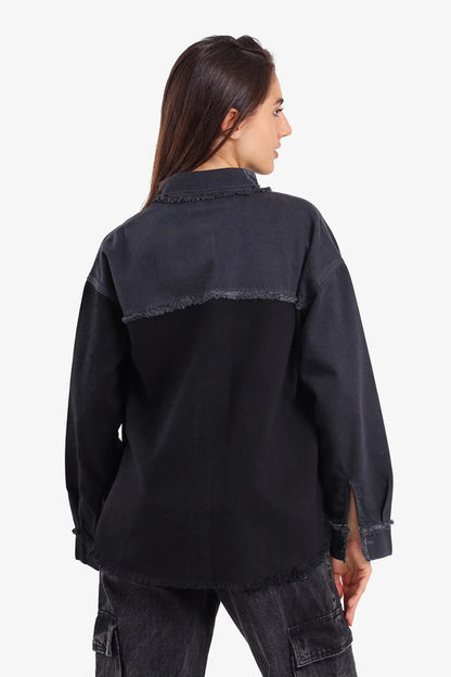 Denim Two-Tone Shirt – Black