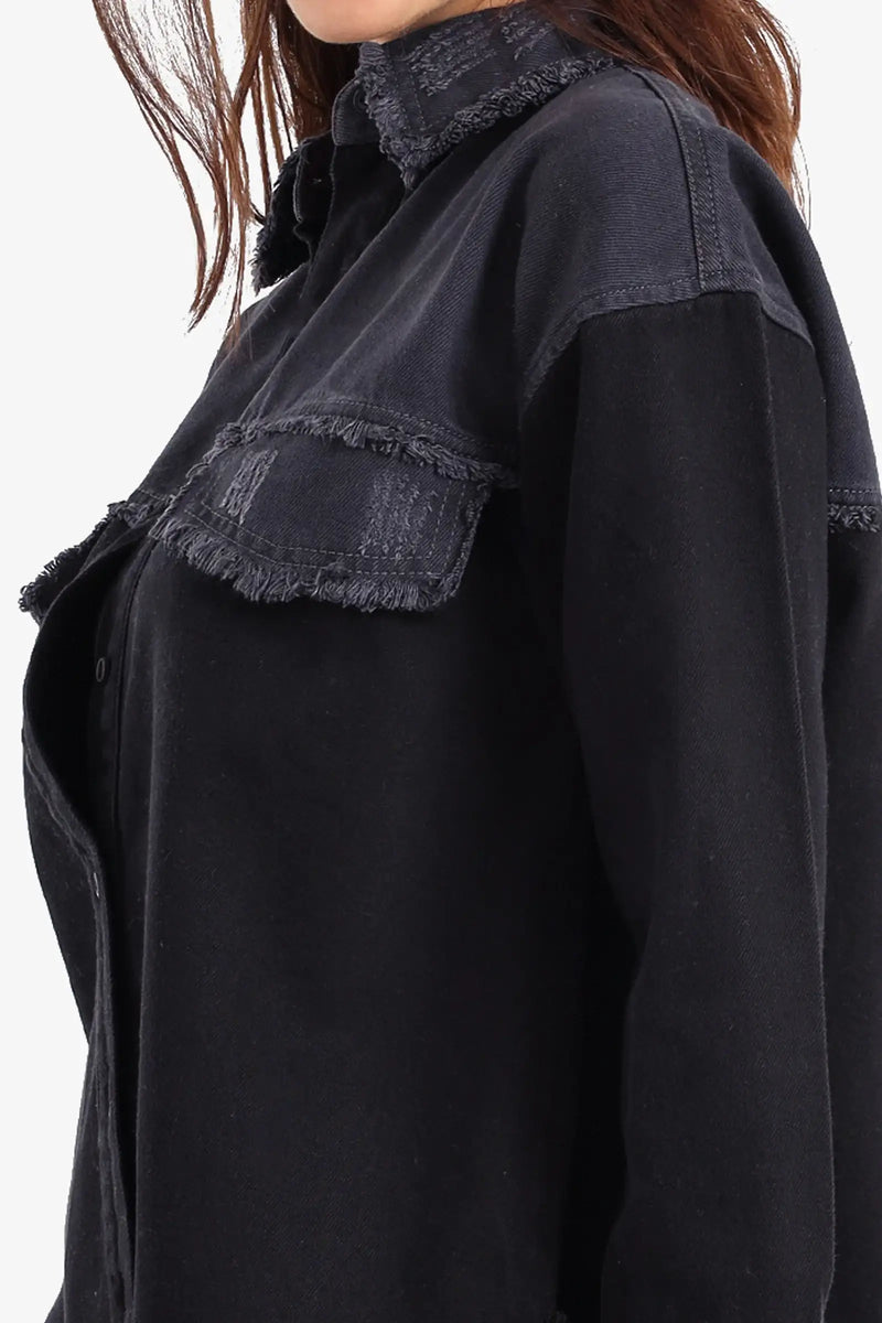 Denim Two-Tone Shirt – Black