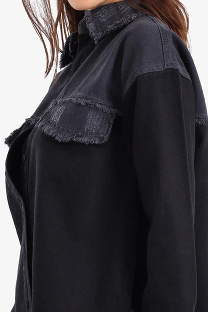 Denim Two-Tone Shirt – Black