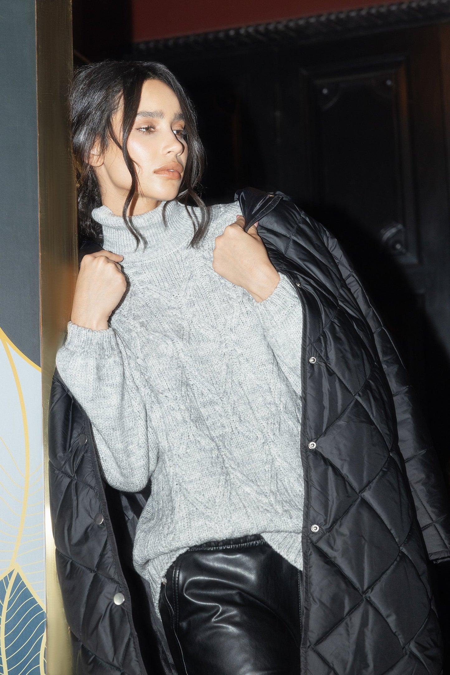 Rounded Hem Puffer Jacket