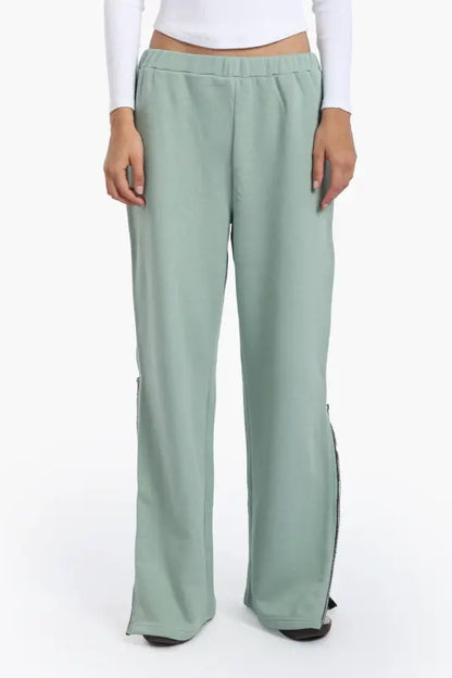 Cotton Blend Solid Lounge Pants – Light Mint