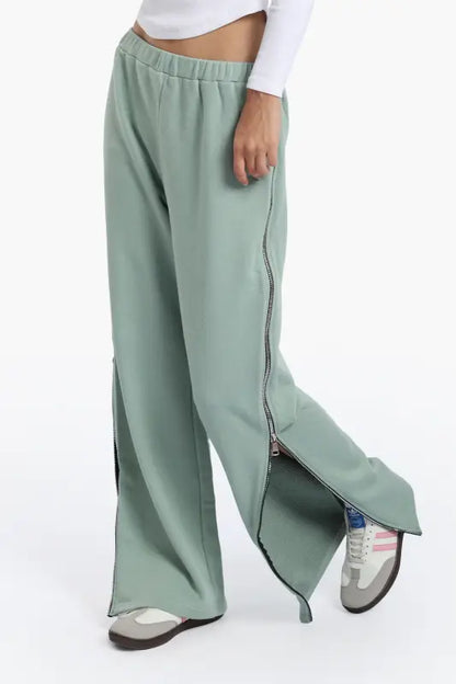 Cotton Blend Solid Lounge Pants – Light Mint