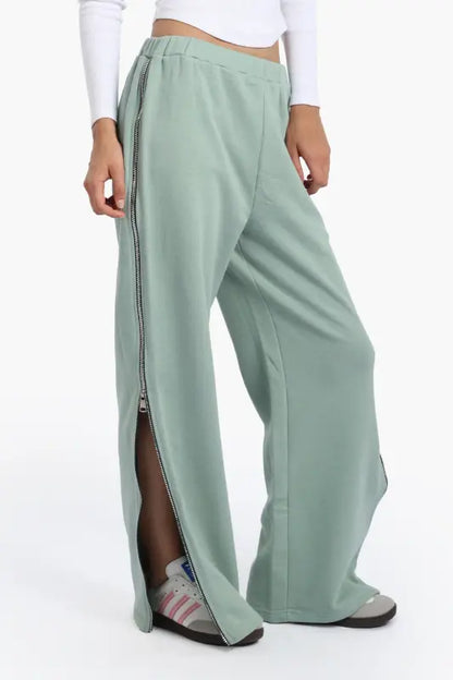 Cotton Blend Solid Lounge Pants – Light Mint