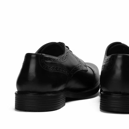 Classic Leather Derby Toe Shoes-Black