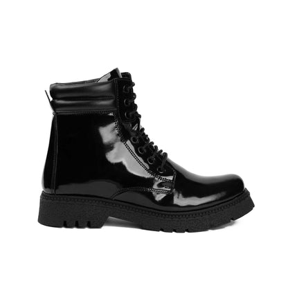 Brio Black Enigma Natural Leather Lace up Boot