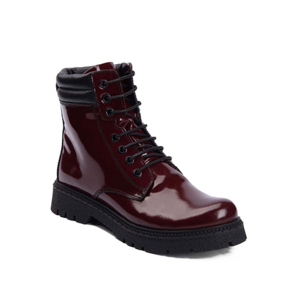 Brio Burgundy Enigma Natural Leather Lace Up Boot