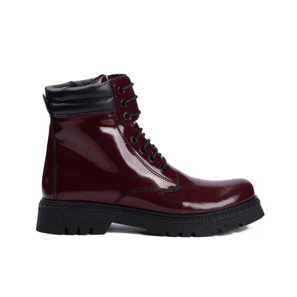 Brio Burgundy Enigma Natural Leather Lace Up Boot