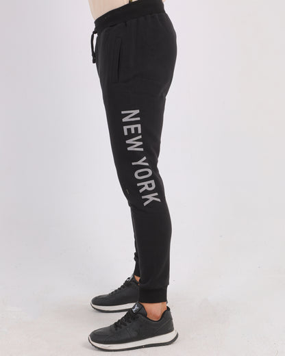 Melton Summer Printed SweatPants - Black