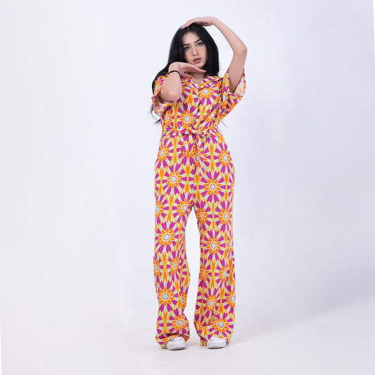 Summery Floral Jumpsuit with Side Pockets
