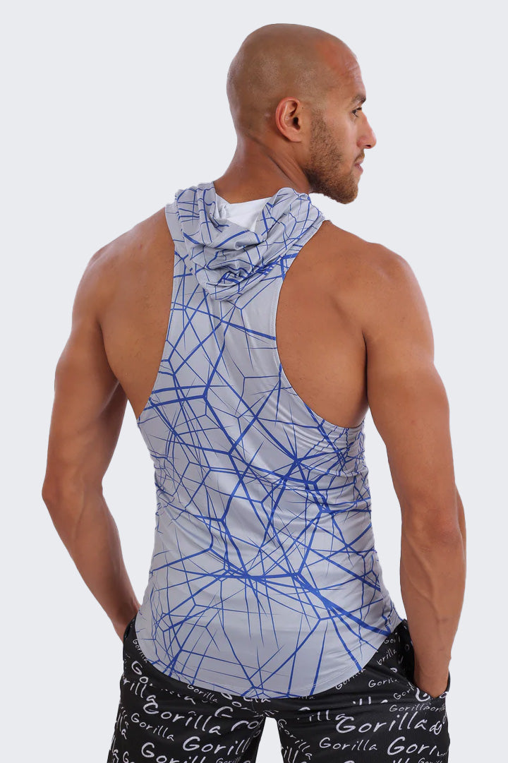 Grey Cosmics Sleeveless Hoodie