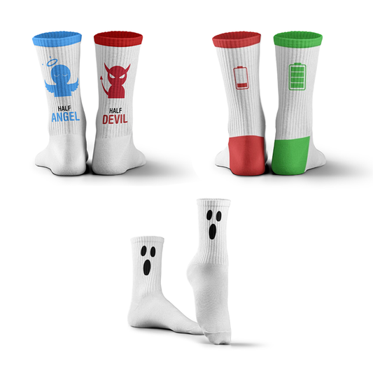 Cotton Cartoon Crew Socks Set of 3 - Multicolor